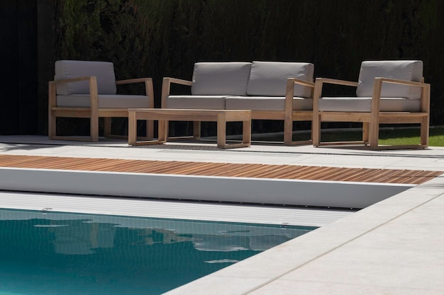 Upscale villa rental showcasing contemporary design and sophisticated outdoor entertainment space